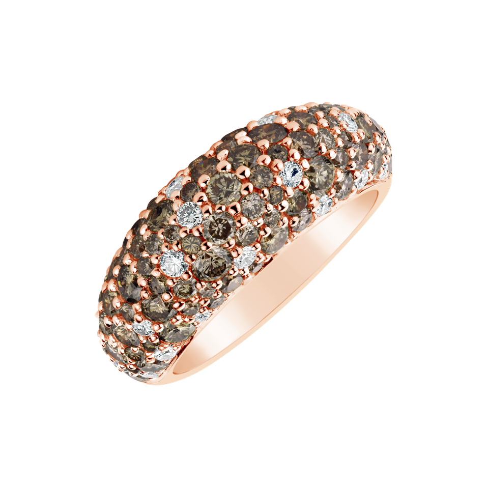 Ring with brown diamonds Adeline