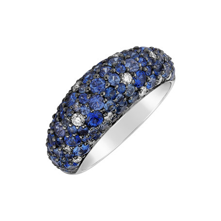 Diamond ring with Sapphire Adeline