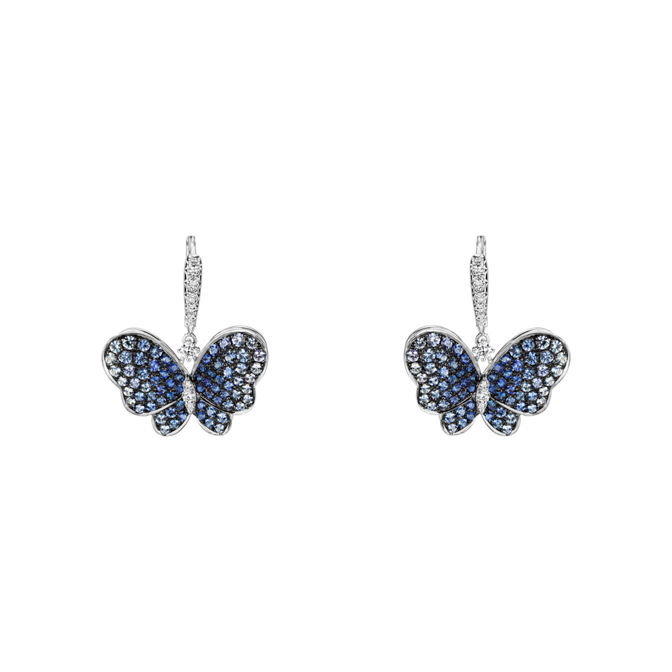 Diamond earrings and Sapphire Sapphire Butterfly