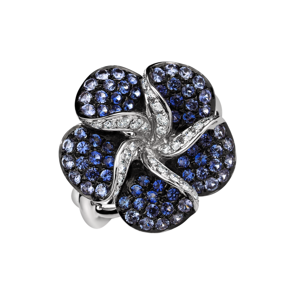 Diamond ring with Sapphire Delicious Orchid