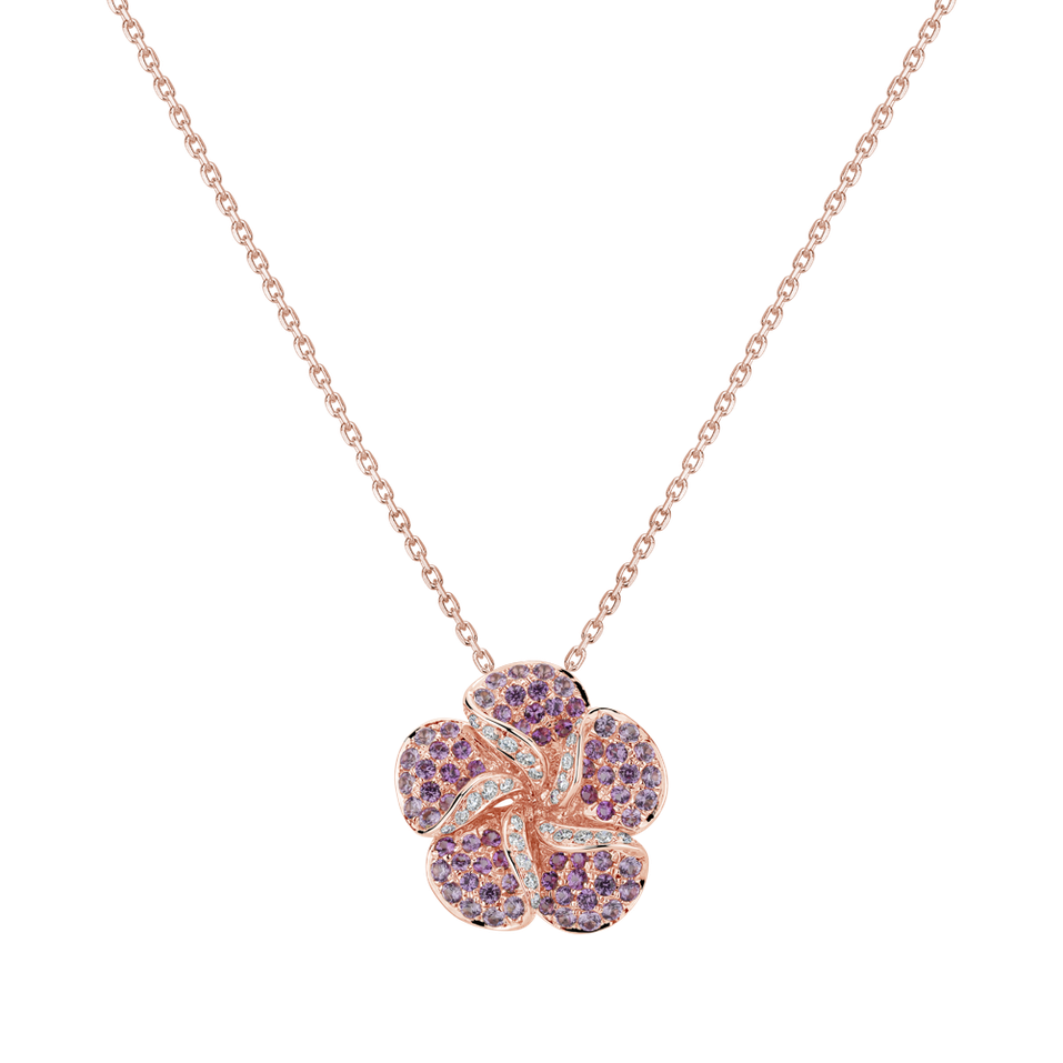 Diamond pendant with Sapphire Bellflower