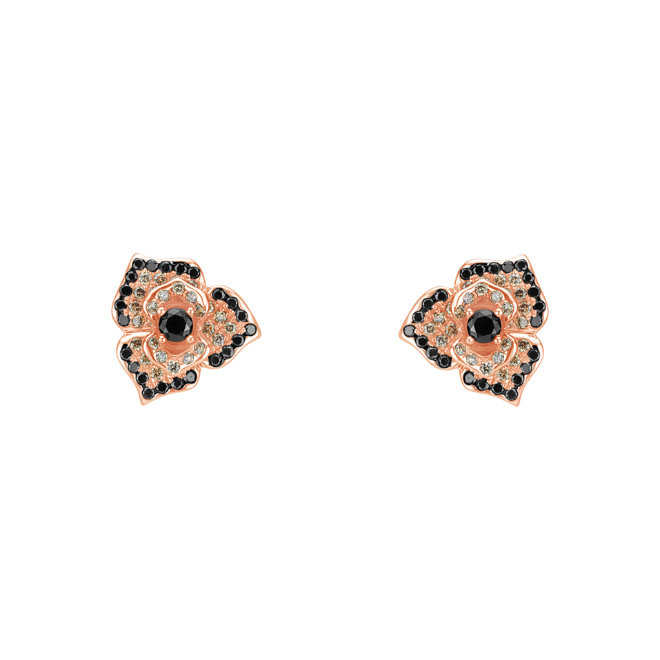 Earrings with coloured diamonds Midnight Orchid