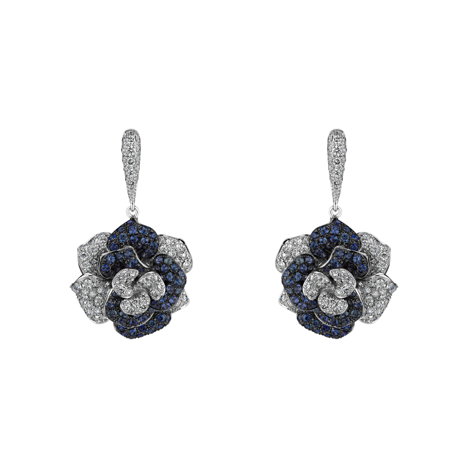 Diamond earrings and Sapphire Charming Unique