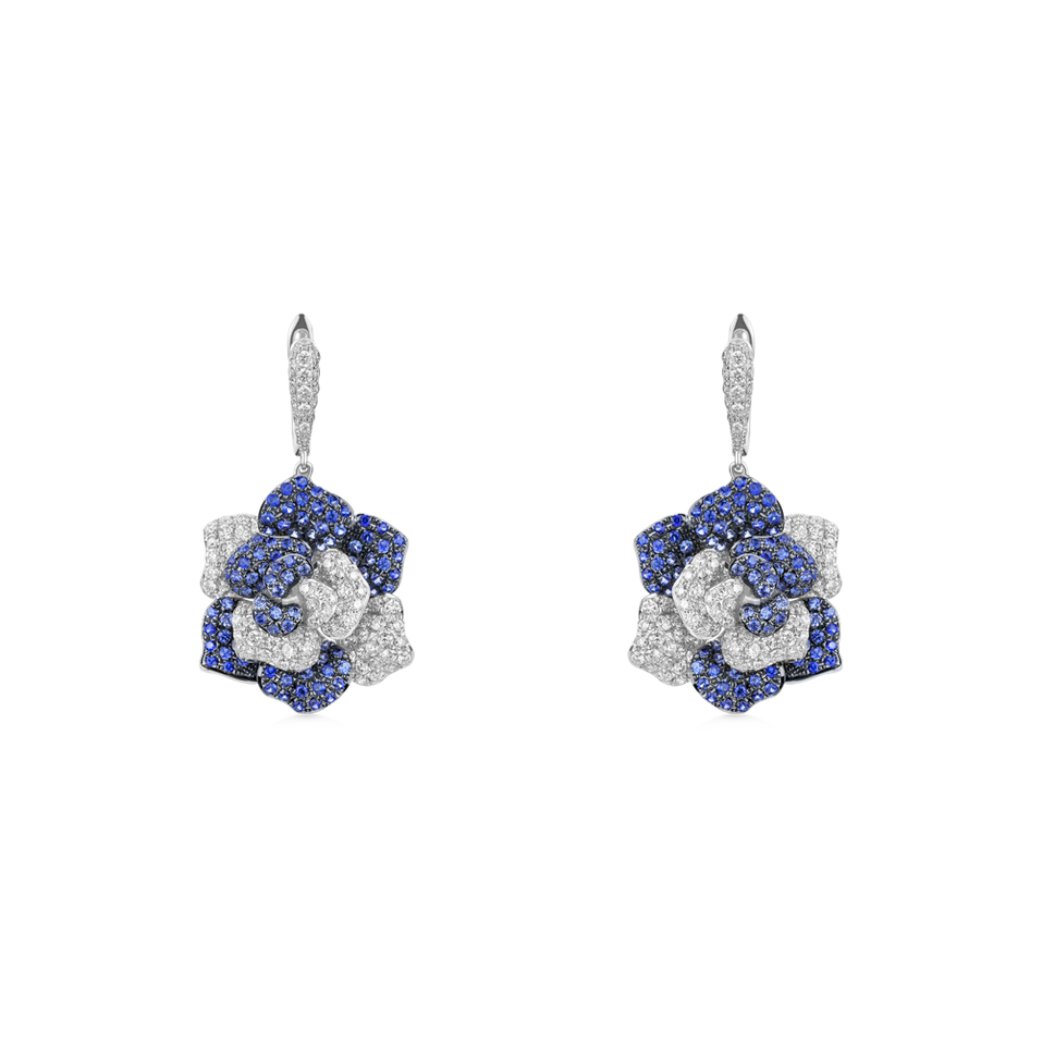 Diamond earrings and Sapphire Sweetness