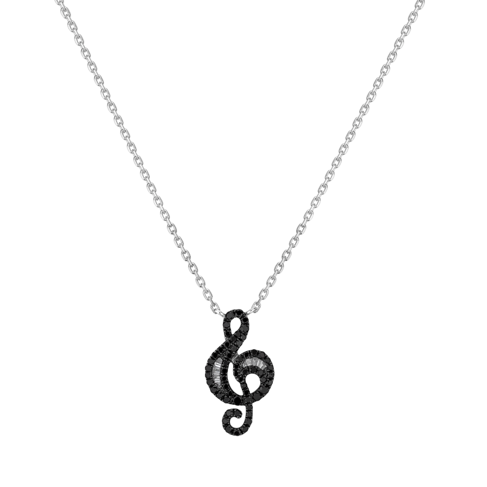 Necklace with black and white diamonds My Diamond Melody