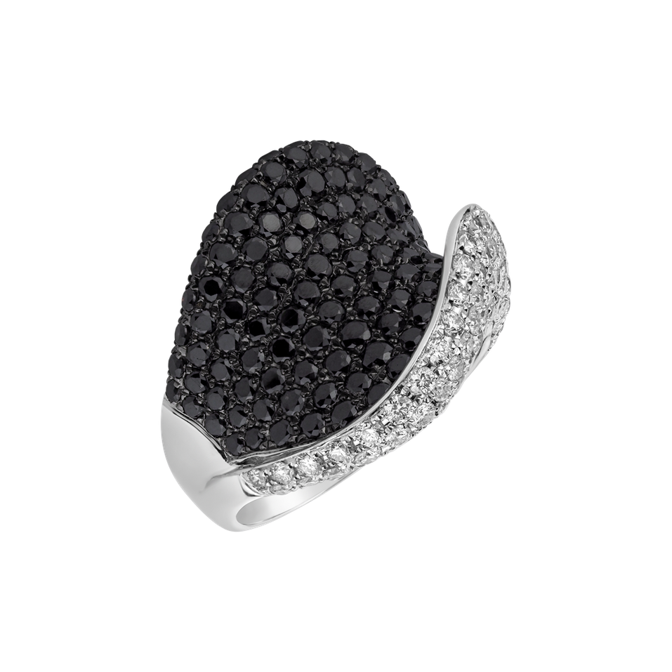 Ring with black and white diamonds Black & White Passion