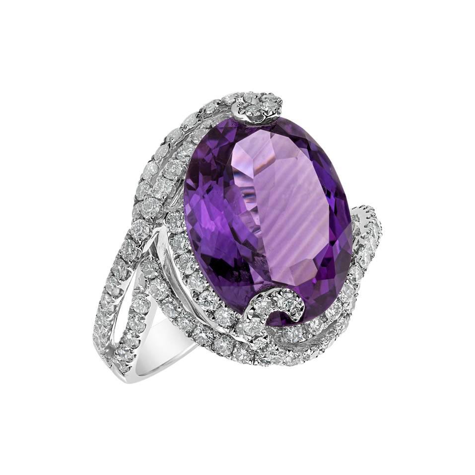 Diamond rings with Amethyst Princess Kate