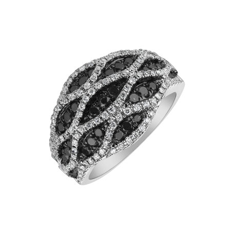 Ring with black and white diamonds Rufuel