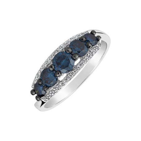 Ring with blue diamonds and white diamonds Alanna