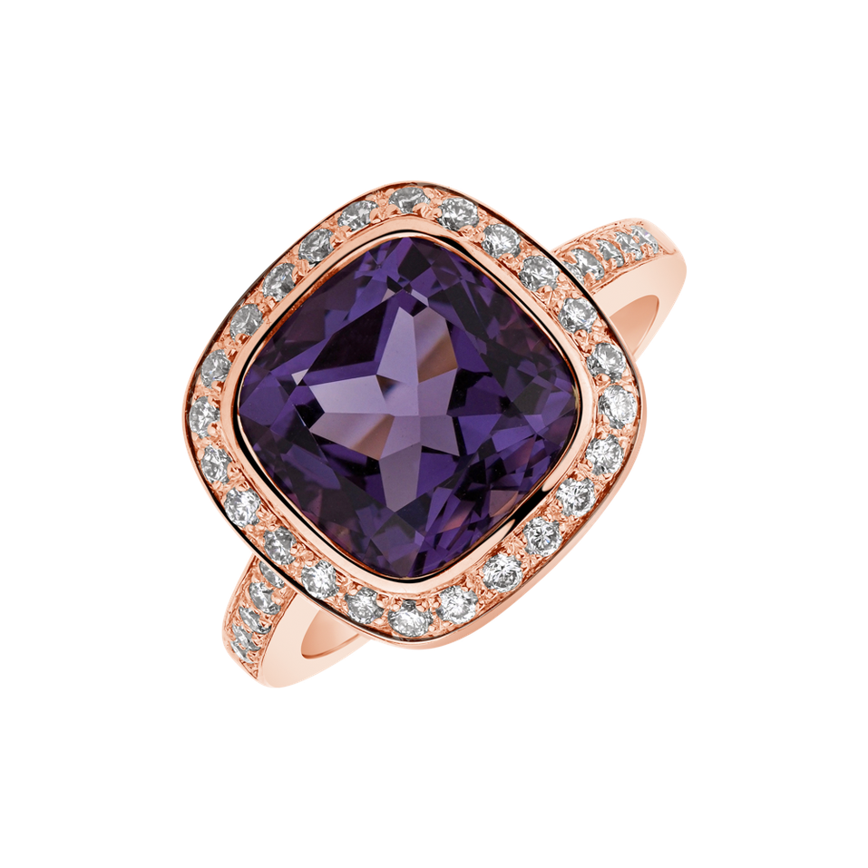 Diamond rings with Amethyst Leilani