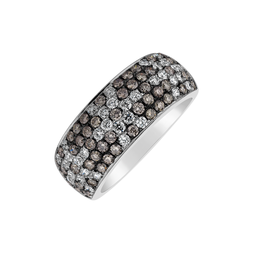 Ring with brown and white diamonds Signature of Desire