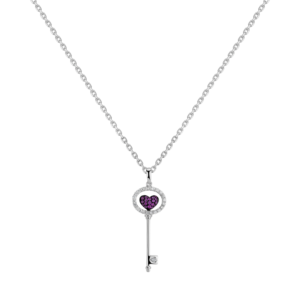 Diamond pendant with Sapphire Key to Hearth