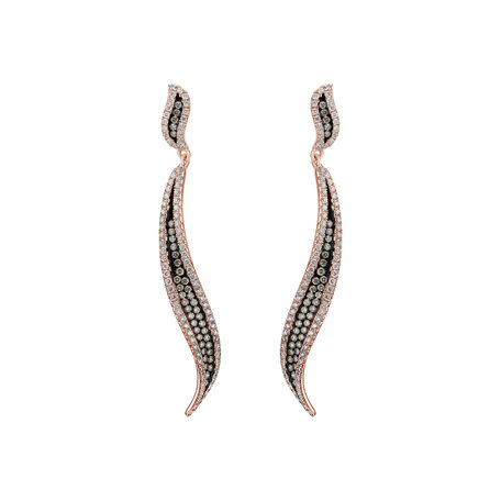 Earrings with brown and white diamonds Touch of Passion