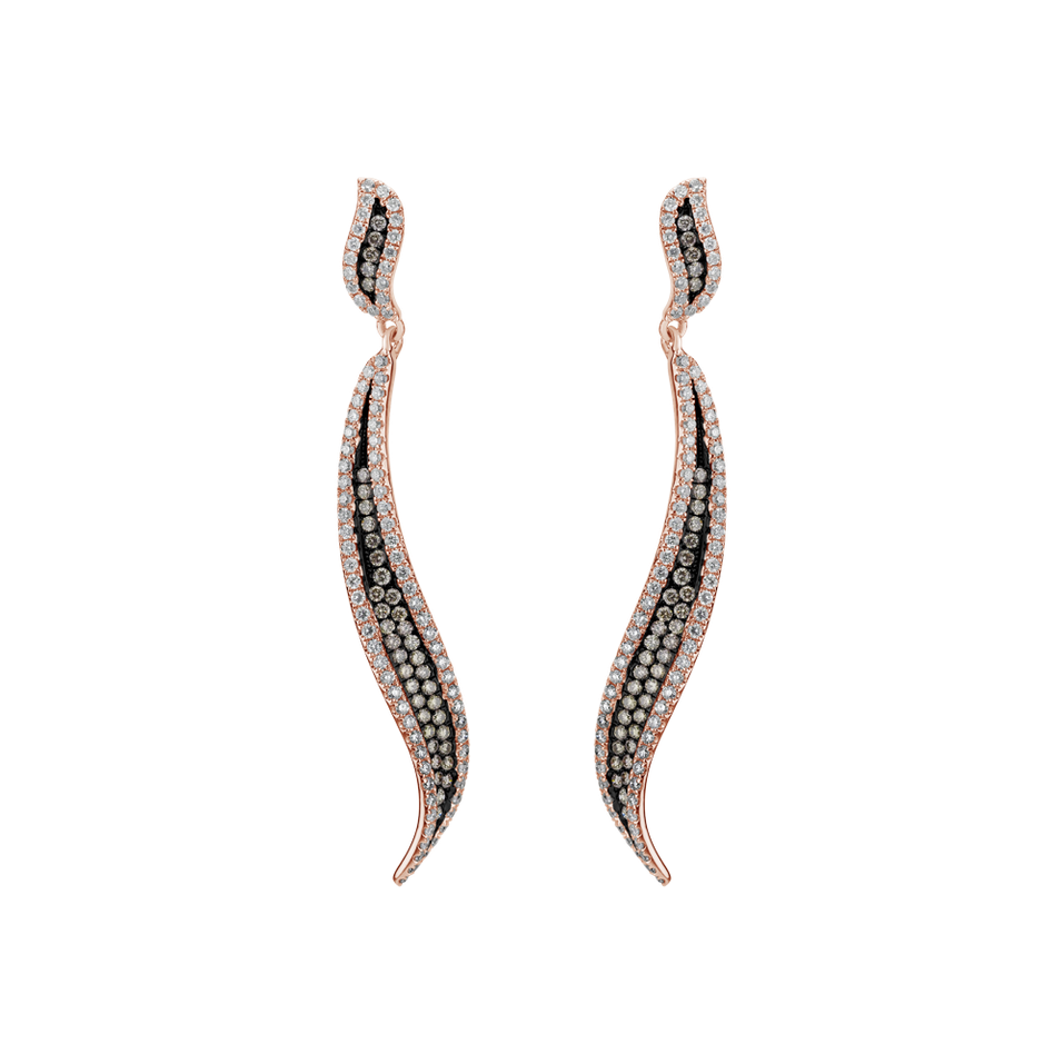 Earrings with brown and white diamonds Touch of Passion