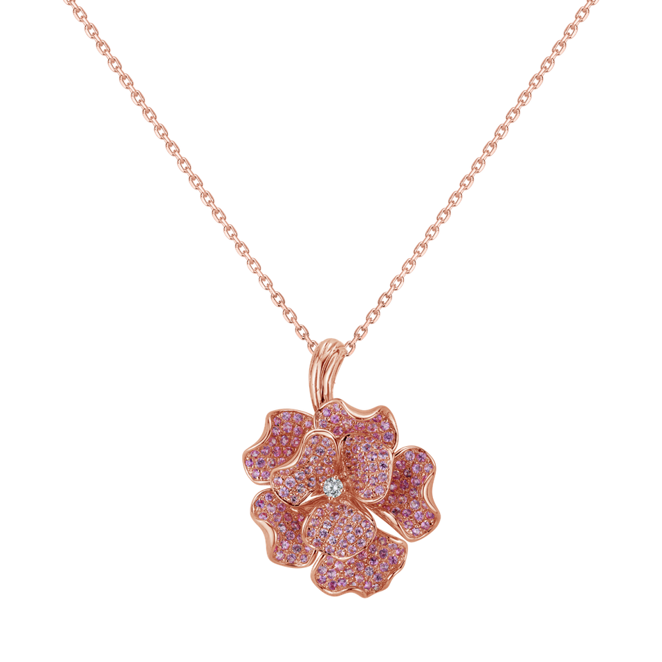 Diamond pendant with Sapphire Enticing Bloom