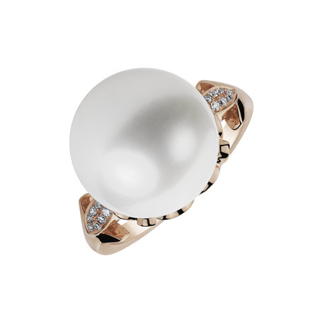 Diamond ring with Pearl Harmonic Ocean