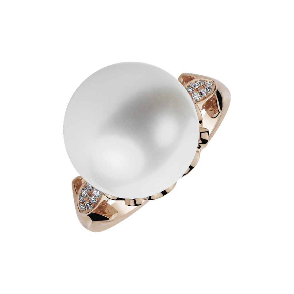 Diamond ring with Pearl Harmonic Ocean