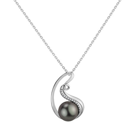 Diamond pendant with Pearl Vivialin