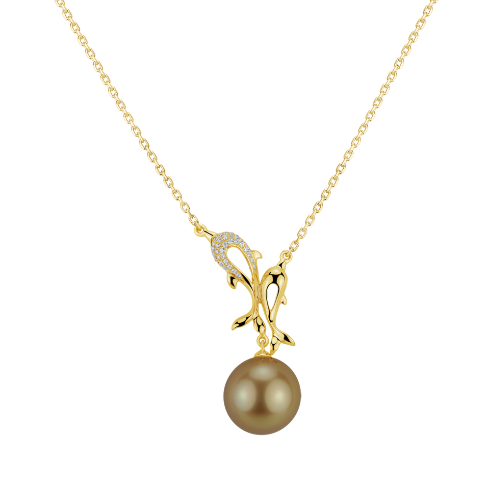 Diamond necklace with Pearl Yara