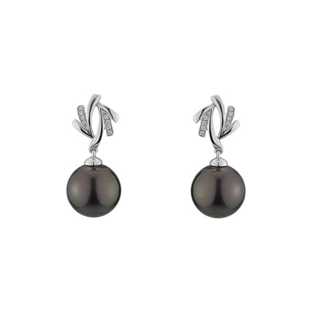 Diamond earrings with Pearl Belpherog