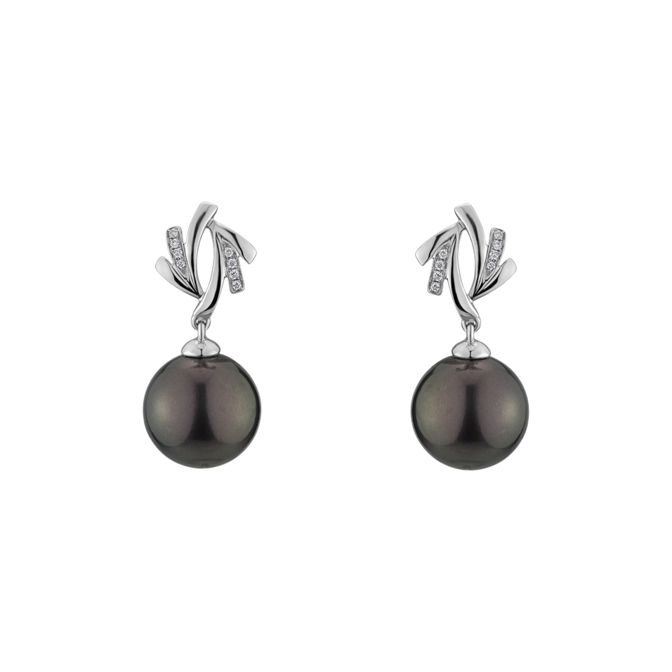 Diamond earrings with Pearl Belpherog