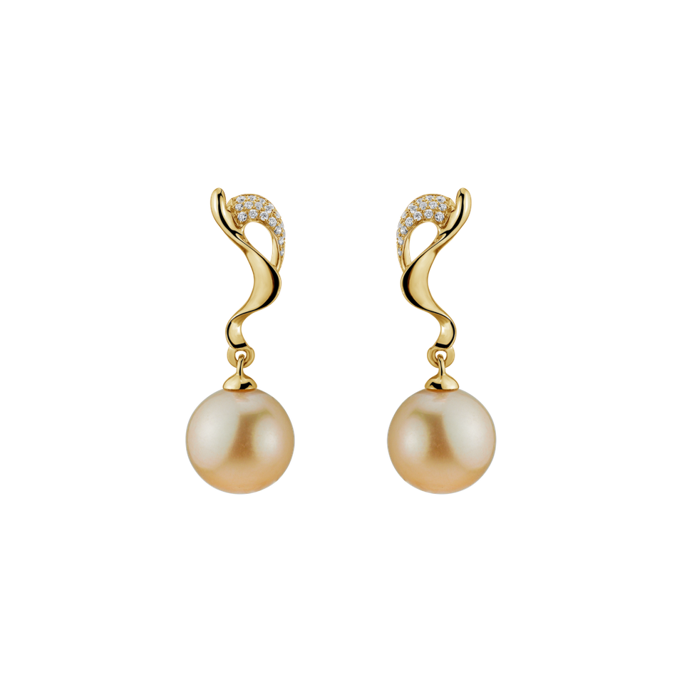 Diamond earrings with Pearl Jafet Sin