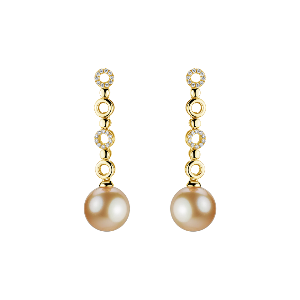 Diamond earrings with Pearl Breena