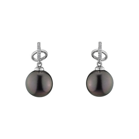 Diamond earrings with Pearl Ocean Rhythm