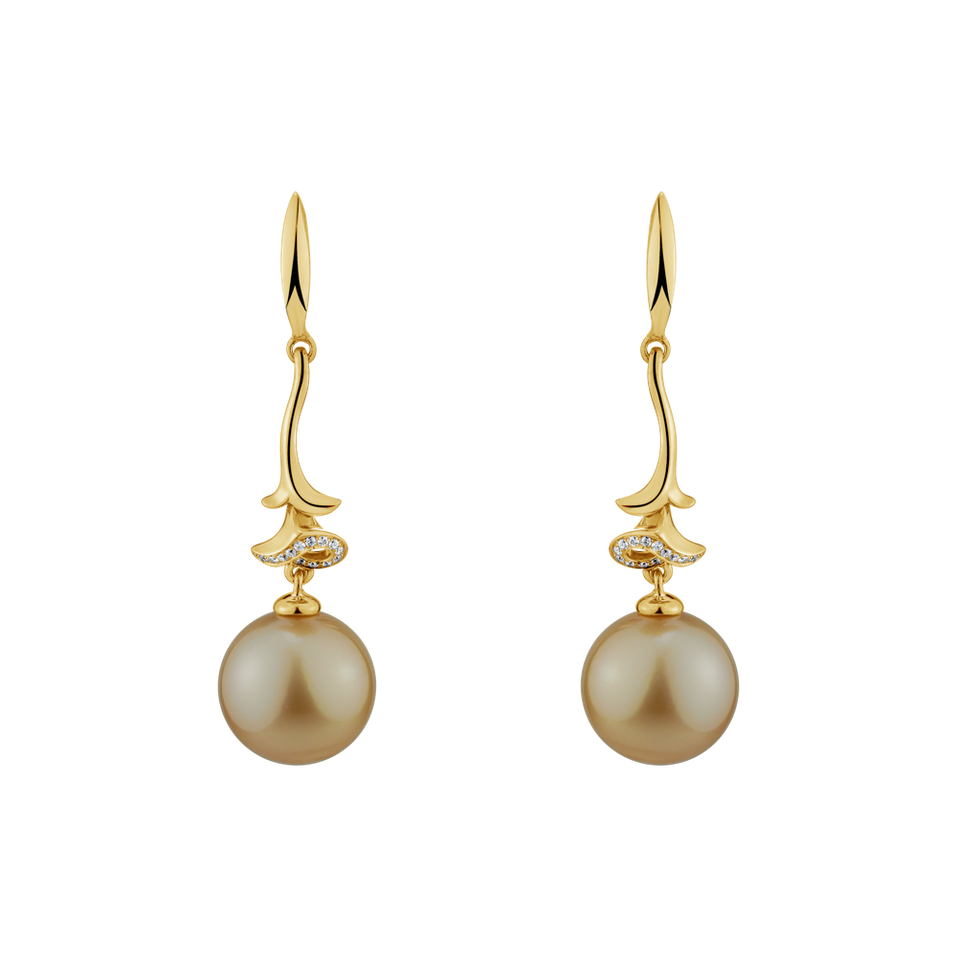 Diamond earrings with Pearl Ocean Spirit