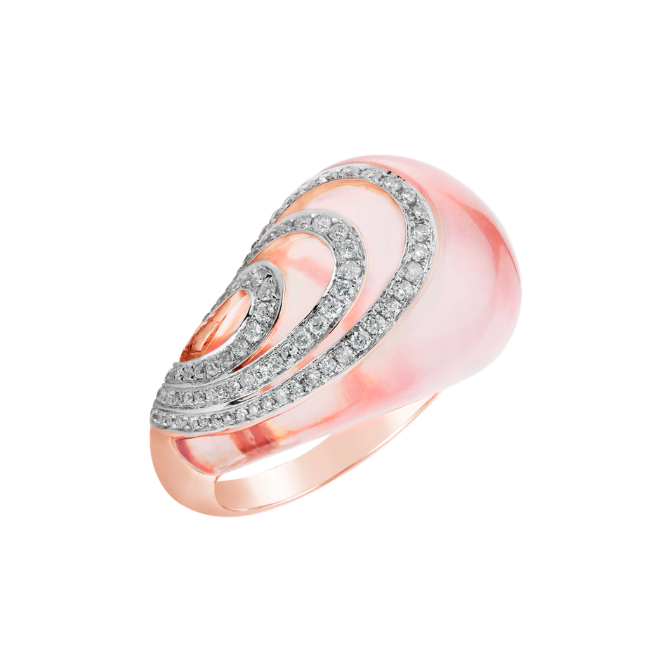 Diamond ring with Rose Quartz Touch of Romance