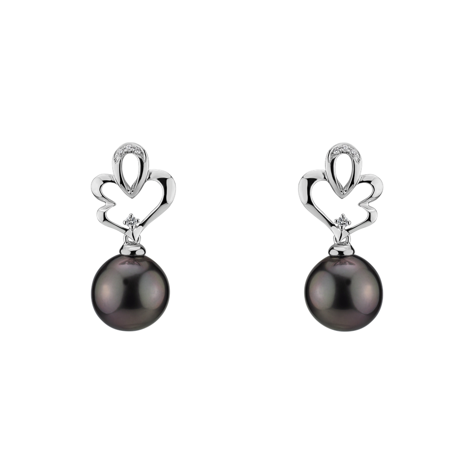 Diamond earrings with Pearl Elysian Ocean