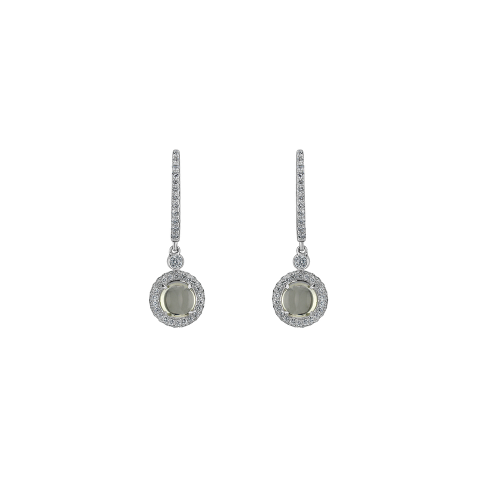 Diamond earrings with Quartz Cassiel