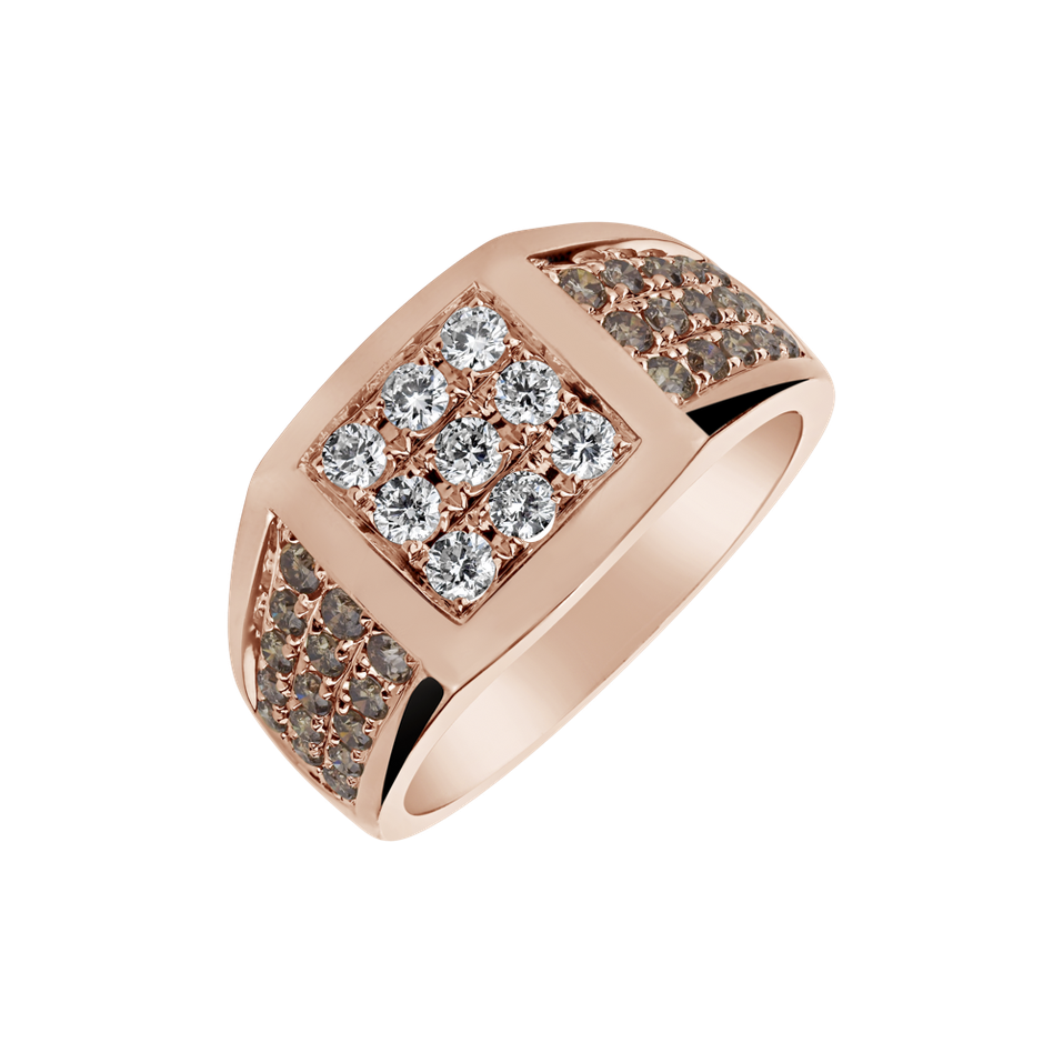 Ring with brown and white diamonds Vivica