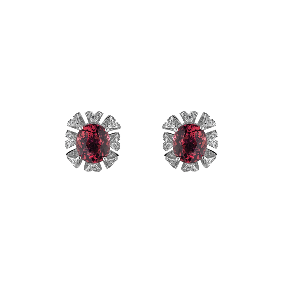 Diamond earrings with Tourmaline Floria