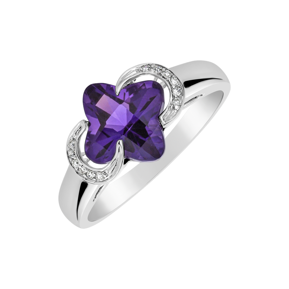 Diamond rings with Amethyst Scargil