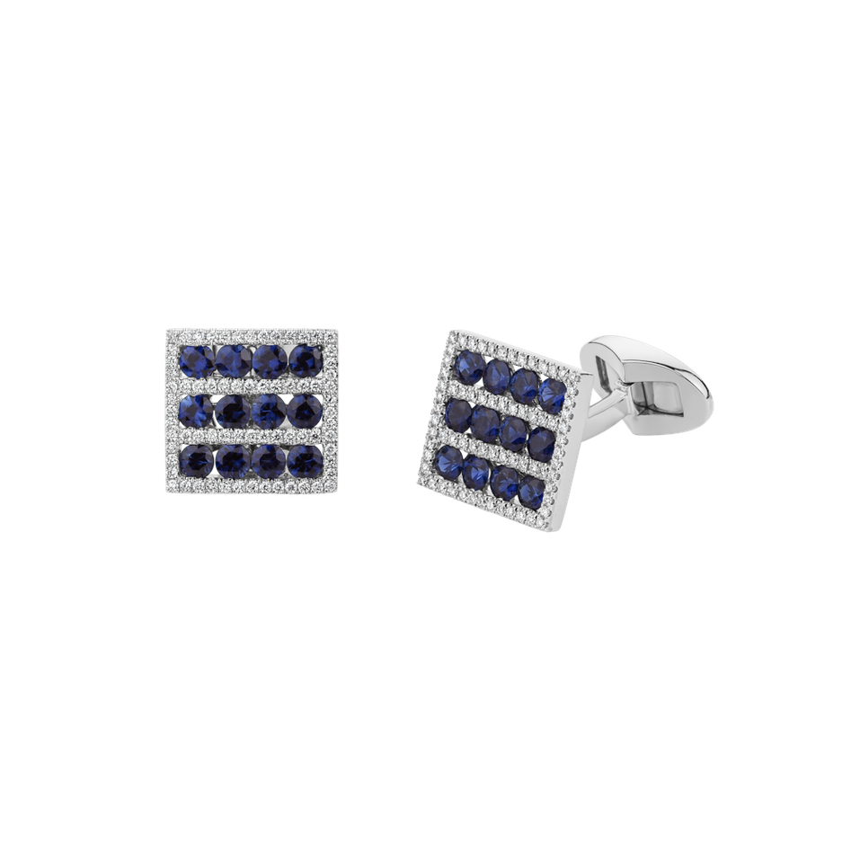 Diamond Cufflinks with Sapphire Lavish Additions