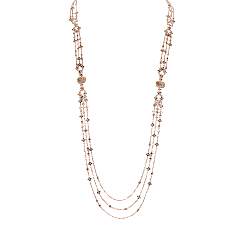 Necklace with white, brown and black diamonds Eternal Essence