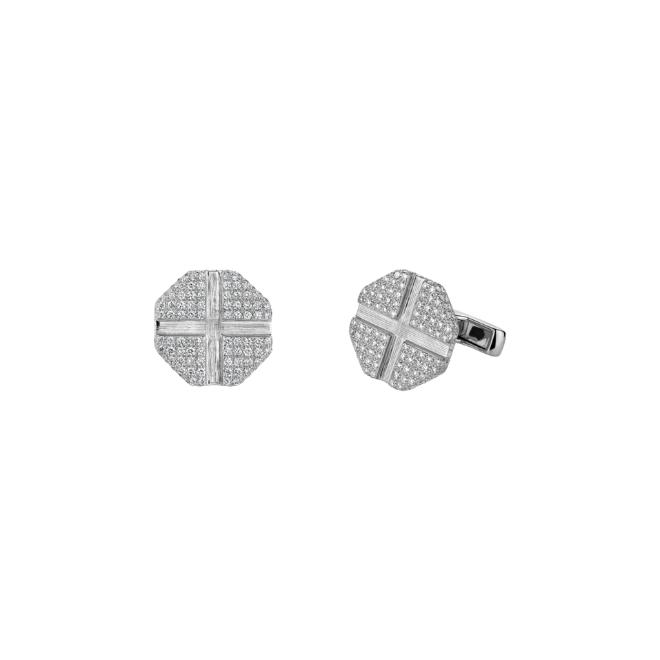 Diamond Cufflinks Crossed