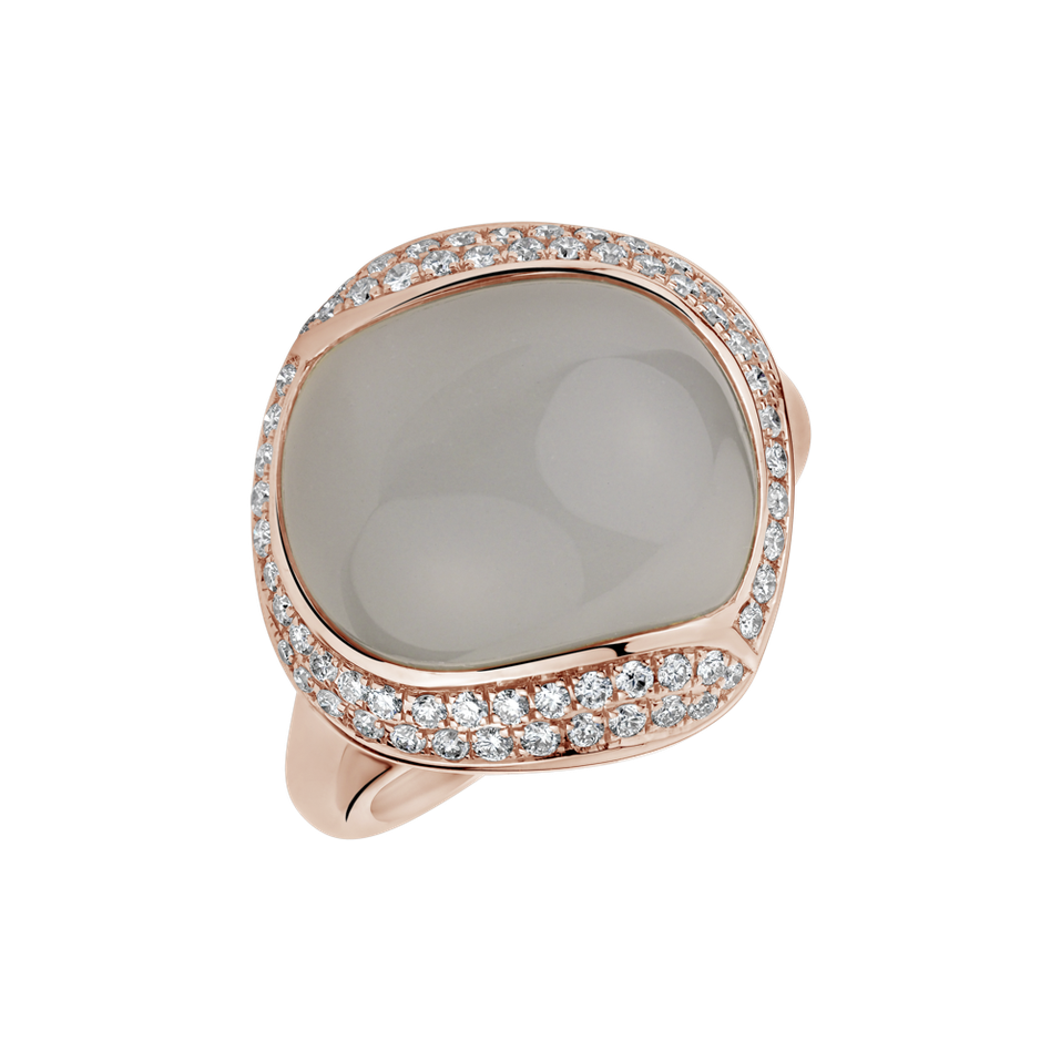 Ring with Moonstone and diamonds Duchess Treasure