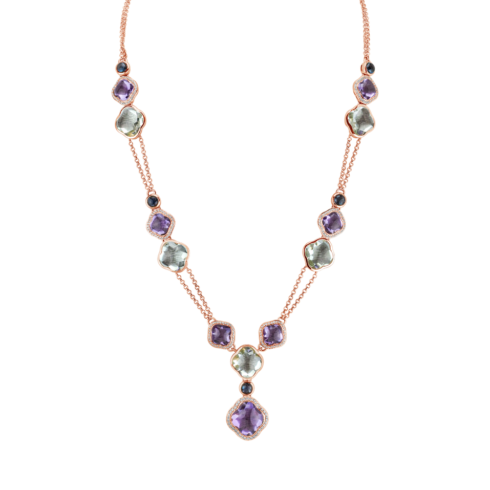 Necklace with Amethyst and Topaz Rainbow Icon