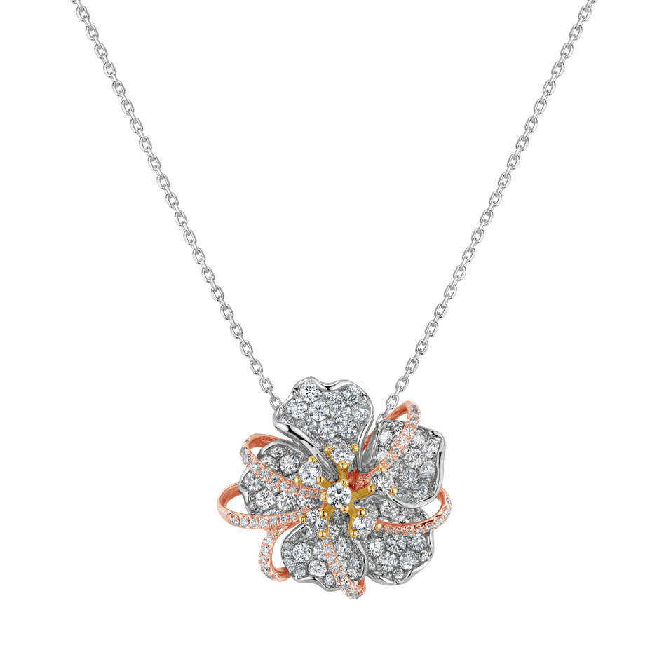 Diamond pendant Eminence of Camellia