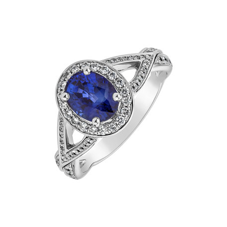 Diamond ring with Sapphire Sidonie