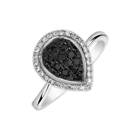 Ring with black and white diamonds Divine Brilliance