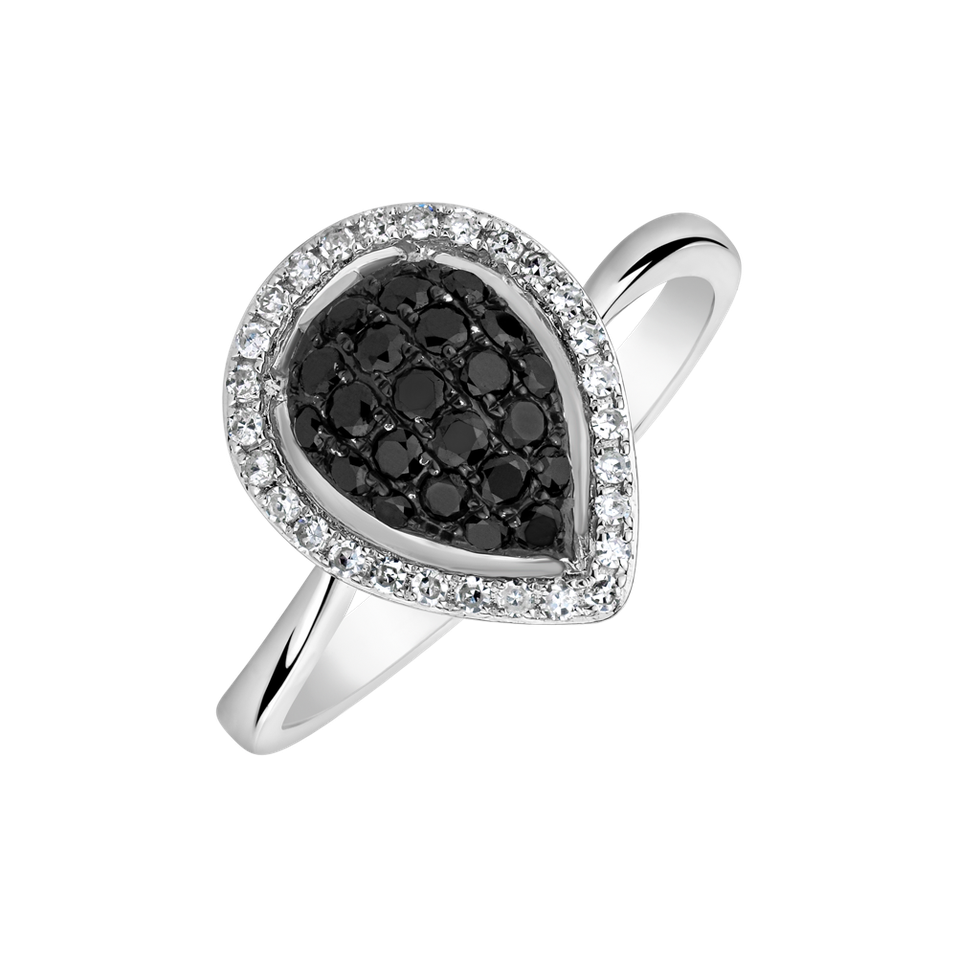 Ring with black and white diamonds Divine Brilliance