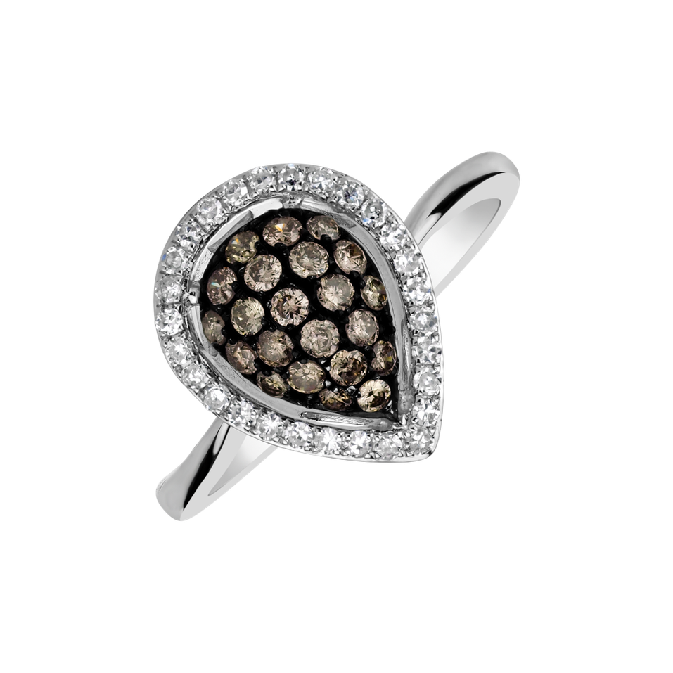 Ring with brown and white diamonds Romual