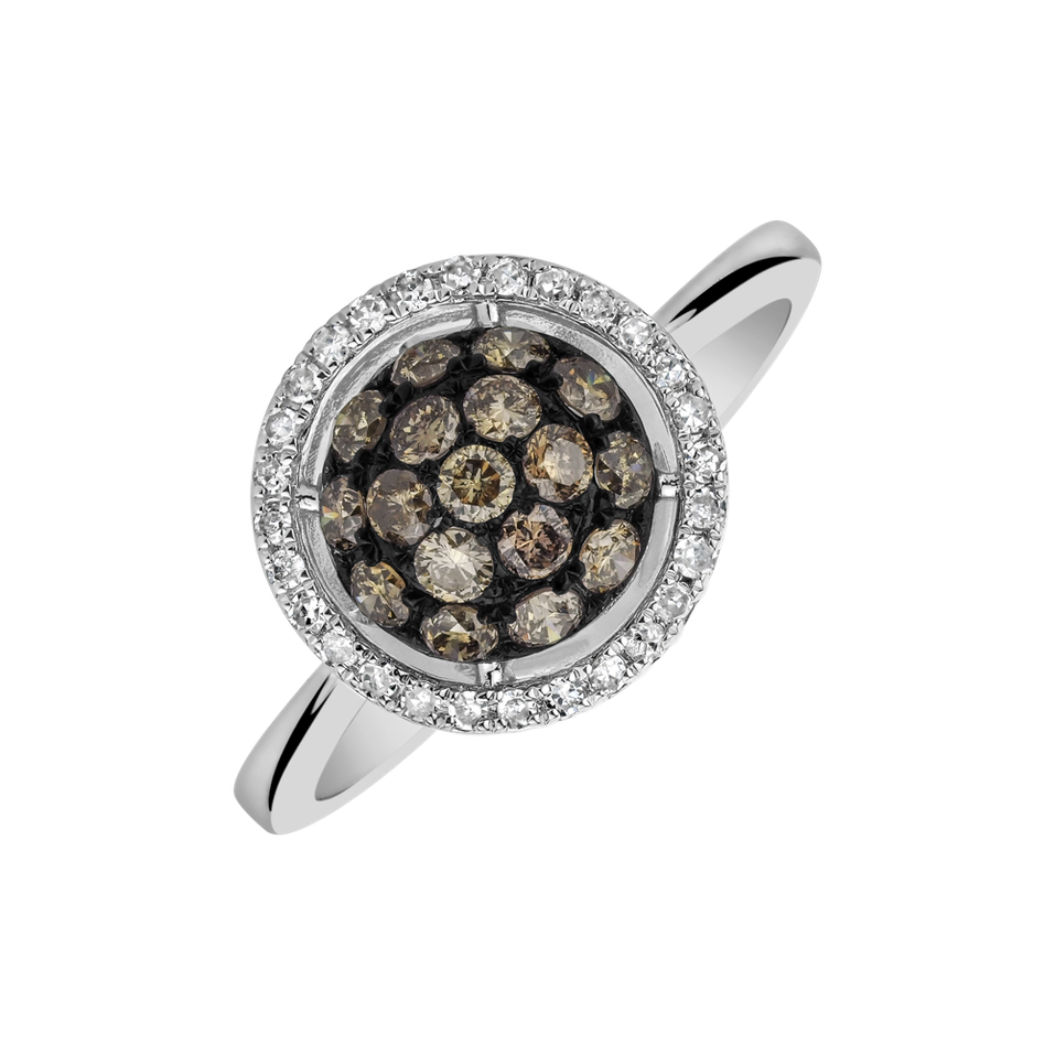 Ring with brown and white diamonds Armida