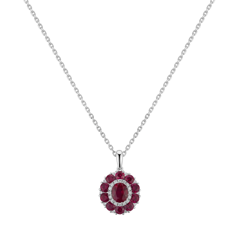 Diamond pendant with Ruby Orient