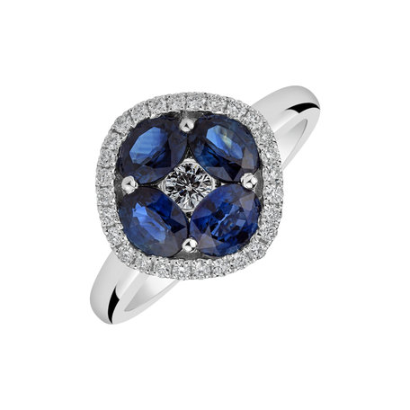 Diamond ring with Sapphire Coraline