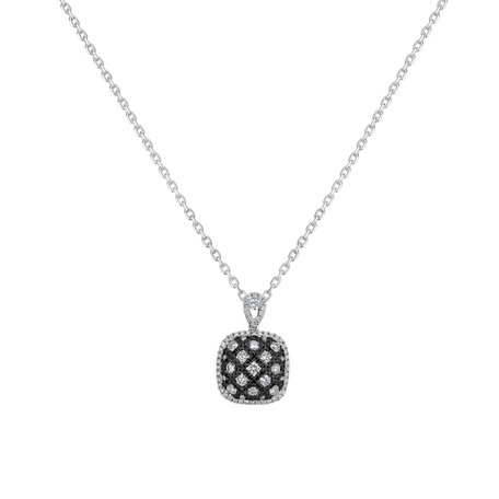 Pendant with black diamonds Seductive Chessboard