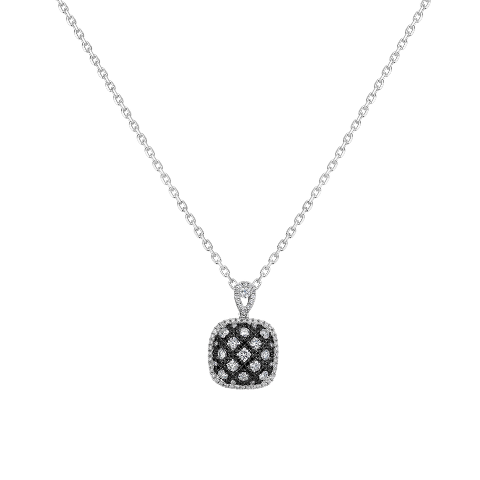 Pendant with black diamonds Seductive Chessboard